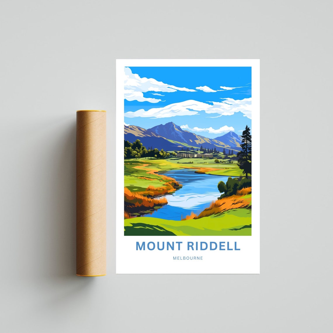 Personalized Mount Riddell Melbourne River Valley Custom Text Poster - Image 4