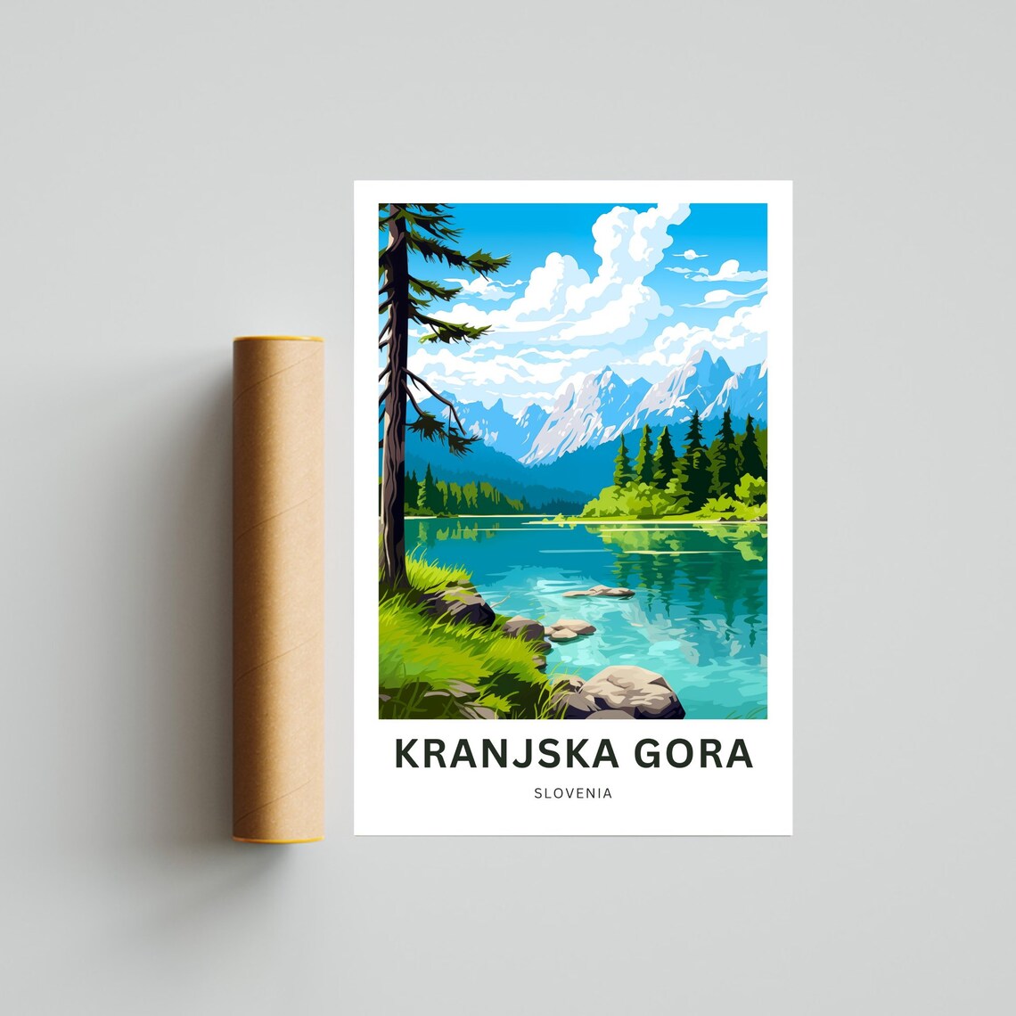 Kranjska Gora Slovenia Alpine Lake Mountain View Travel Poster - Image 4