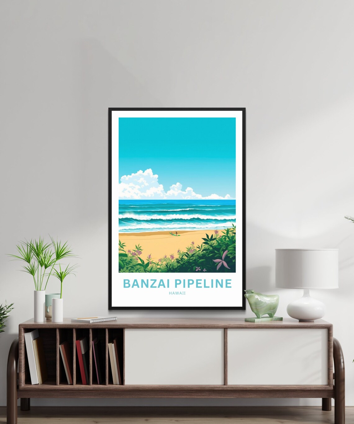 Banzai Pipeline Travel Poster, Hawaii Wall Art - Image 2