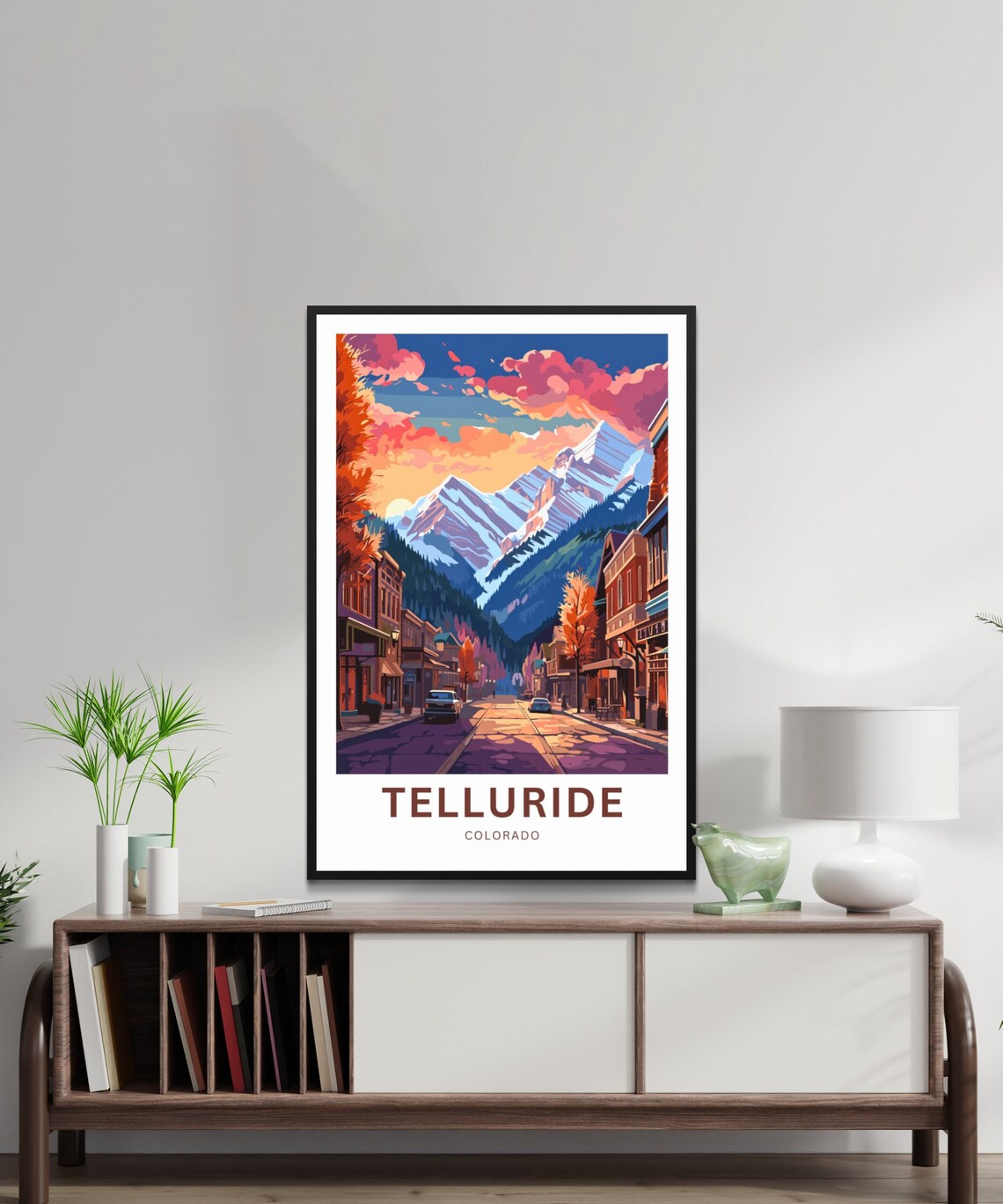 Telluride Colorado Fall Snowy Mountain Main Street Travel Poster - Image 2