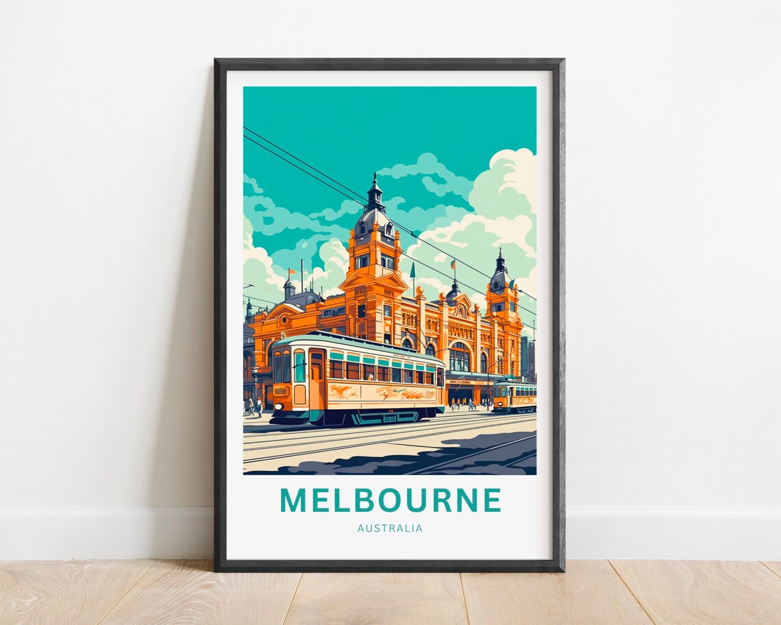 Melbourne Travel Poster, Australia Travel Art Print