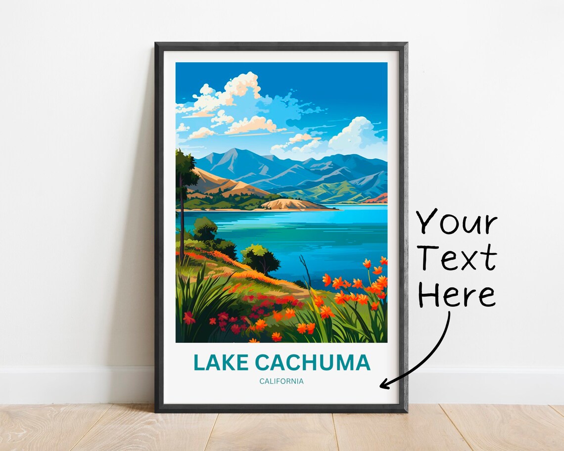 Lake Cachuma California Scenic Wildflower Hills Mountain Lake Poster