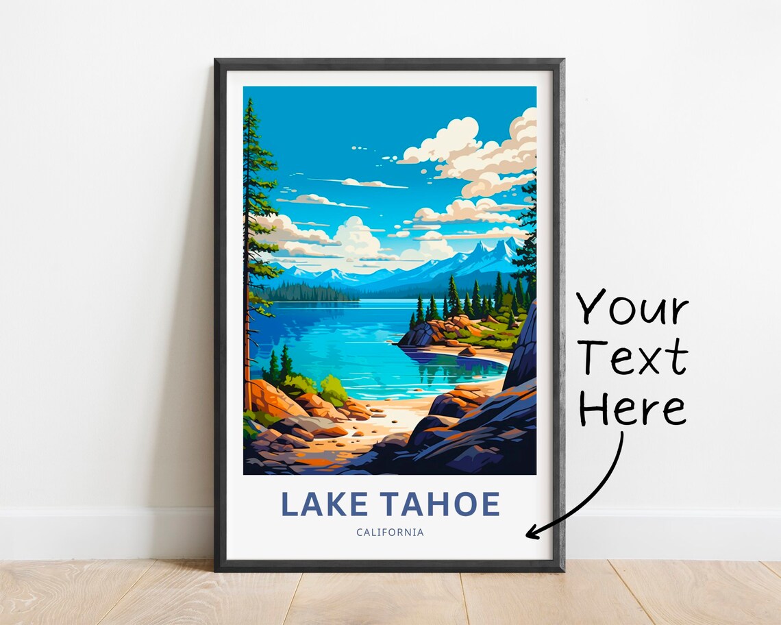 Personalized Lake Tahoe Travel Poster, California