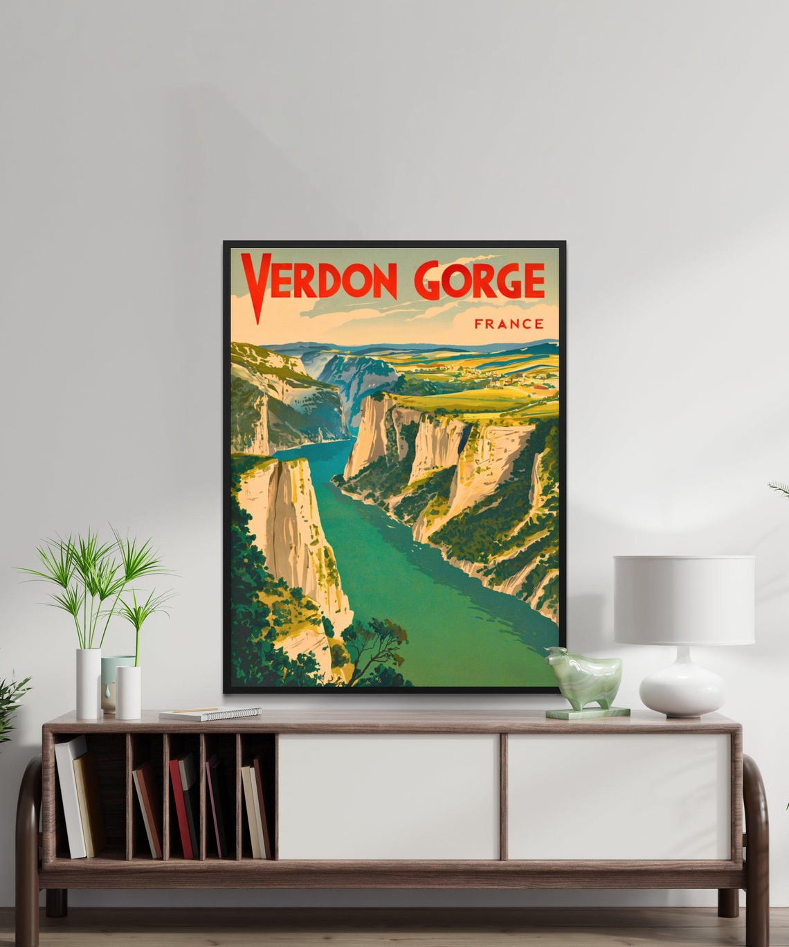 Verdon Gorge France Vintage Travel Style Canyon Overlook Poster - Image 3