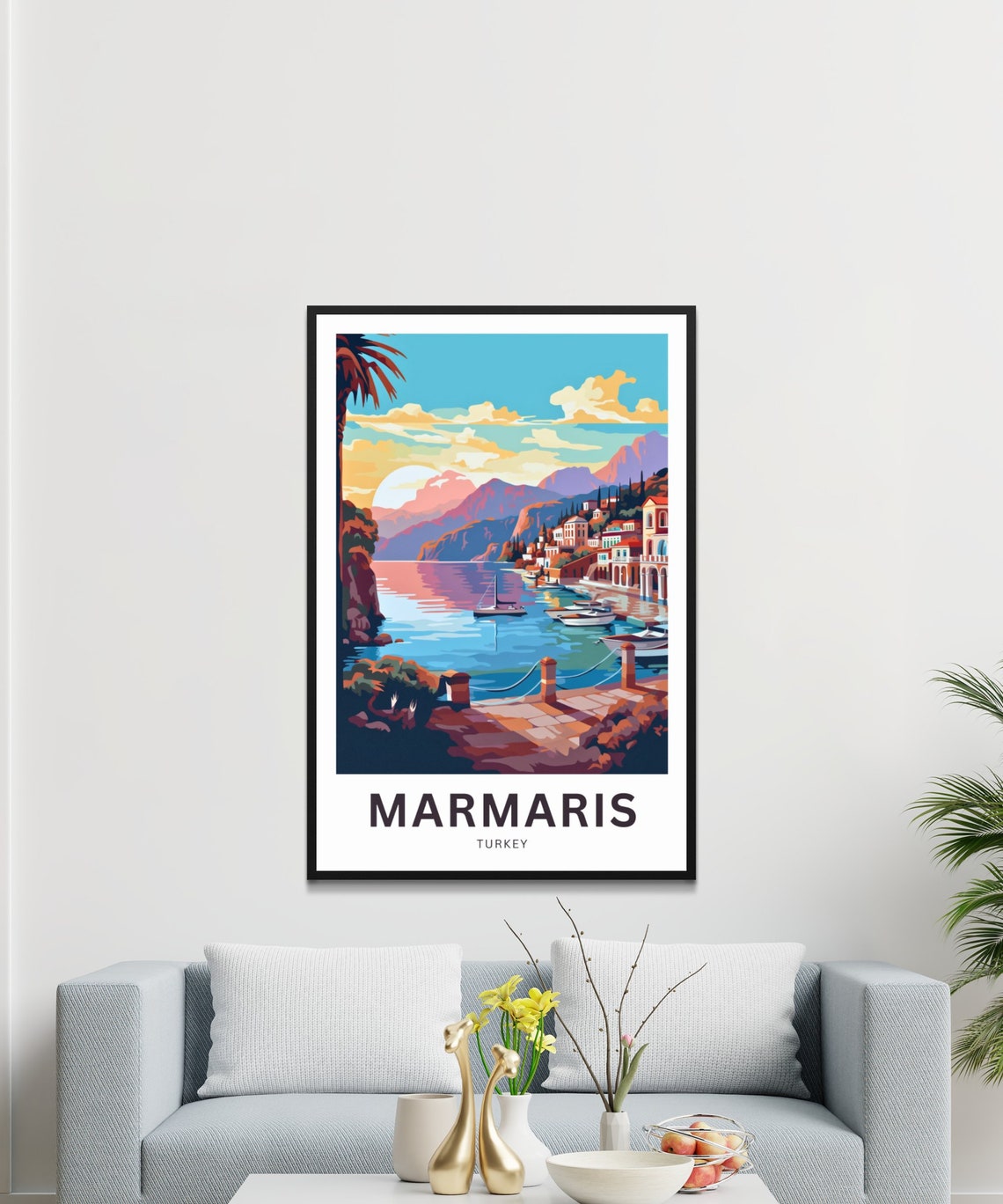 Marmaris Turkey Coastal Town Vintage Travel Poster Harbor Gift - Image 2