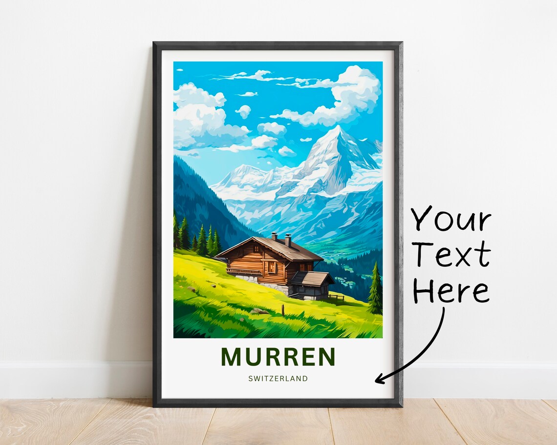 Murren Travel Poster, Switzerland Gift - Image 2