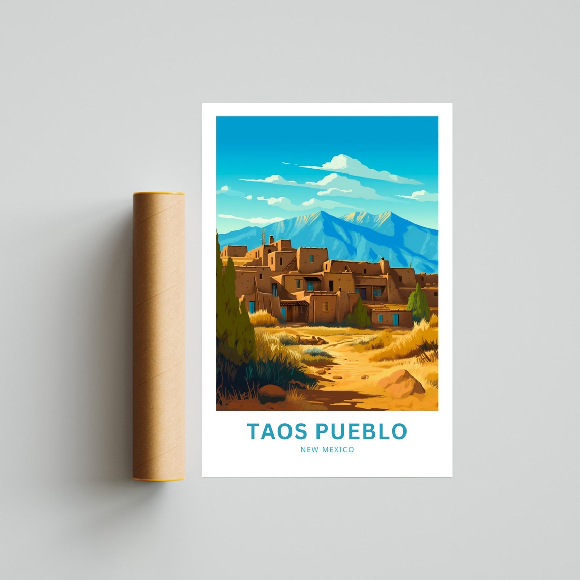 Personalized Toas Pueblo Travel Print Toas Pueblo Poster New Mexico Wall Art Framed Present Gift New Mexico Present - Image 4
