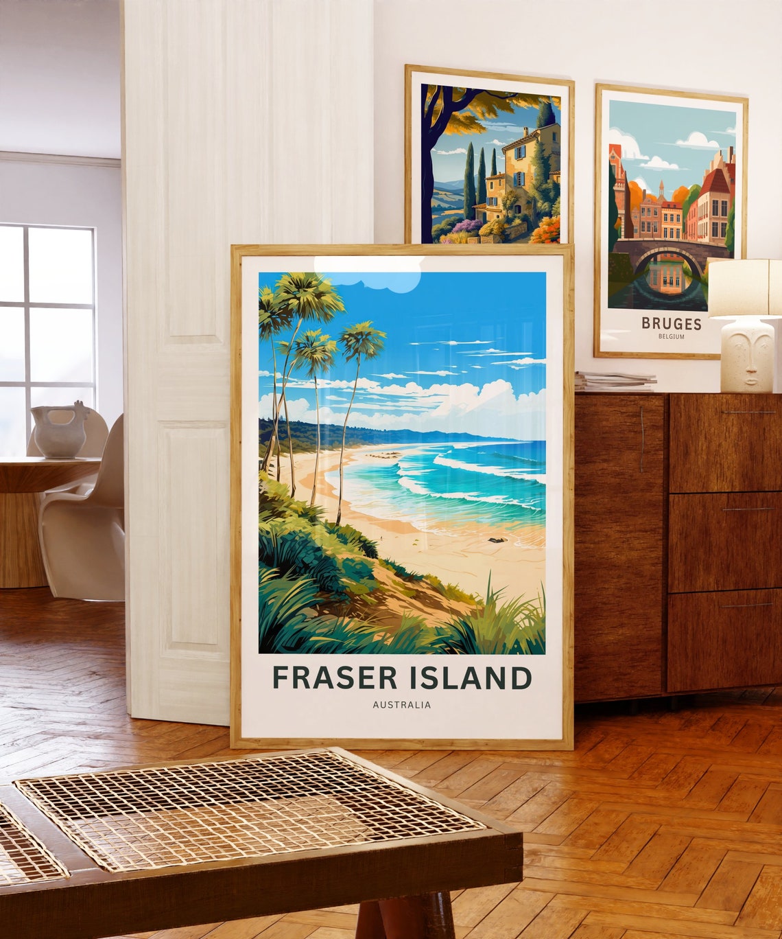 Personalized Fraser Island Australia Custom Text Beach Travel Poster - Image 5