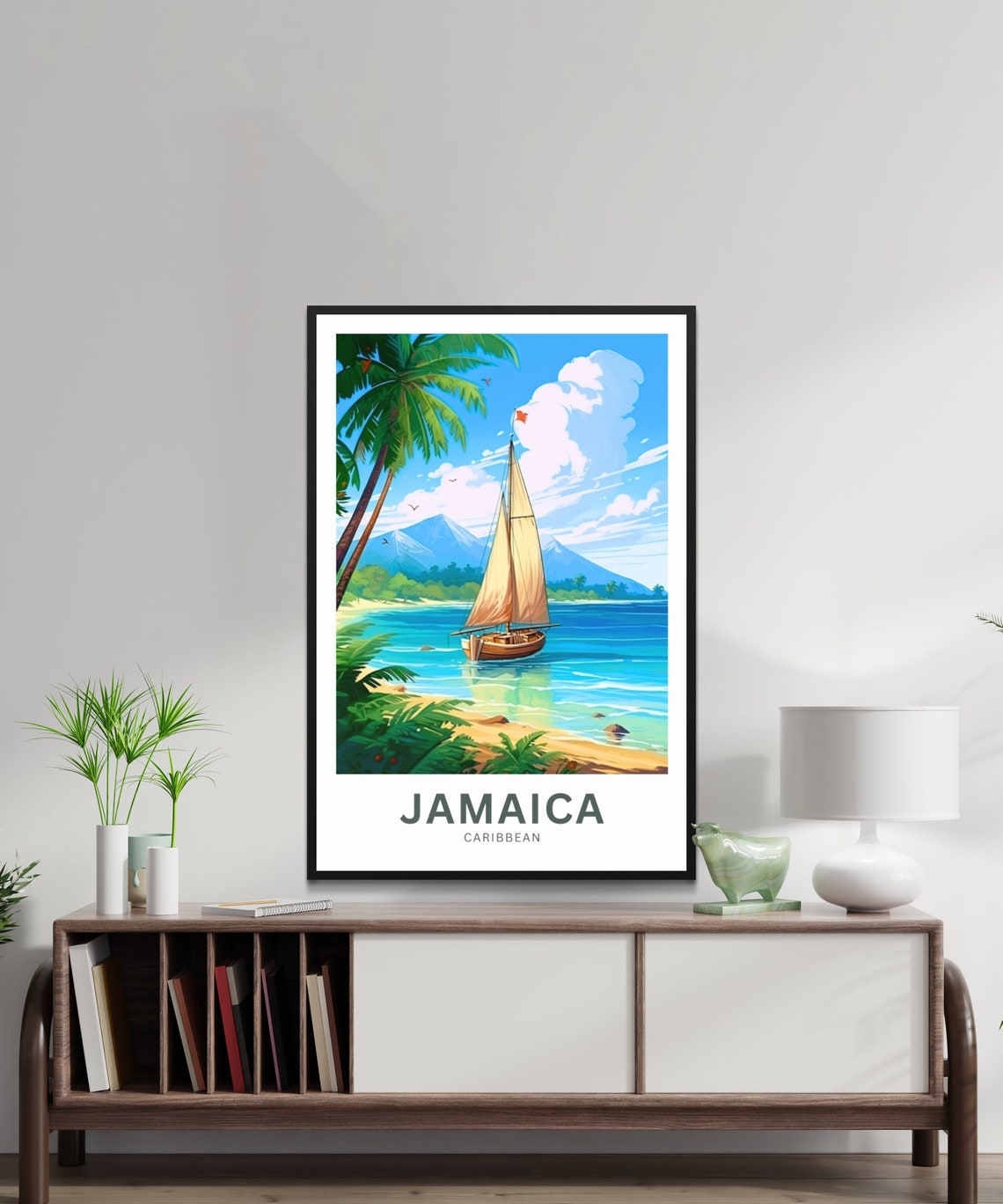 Personalized Jamaica Travel Print Jamaica Poster Caribbean Wall Art Framed Present Gift United States Present - Image 2