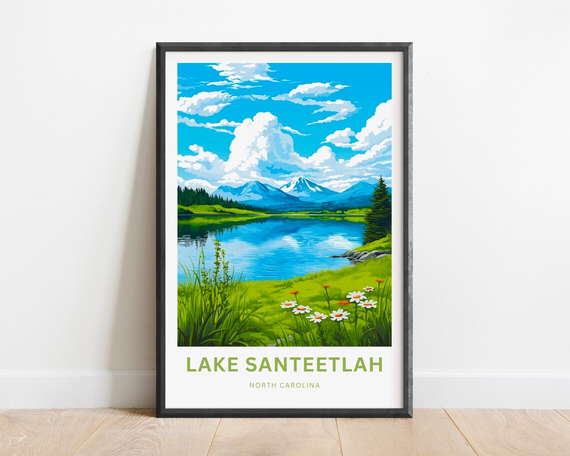 Lake Santeetlah North Carolina Mountain Lake Dawn Travel Poster