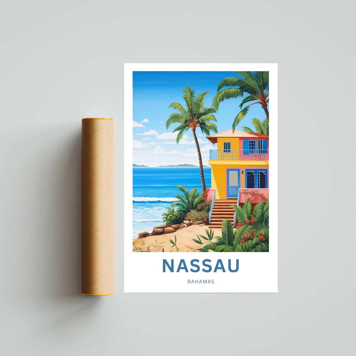 Personalized Nassau Travel Print Nassau Poster Bahamas Wall Art Framed Present Gift Bahamas Present - Image 4