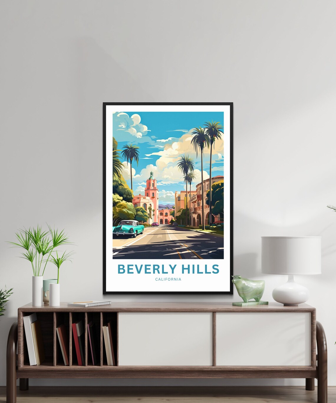 Personalized Beverly Hills California Classic Car Street Travel Poster - Image 2