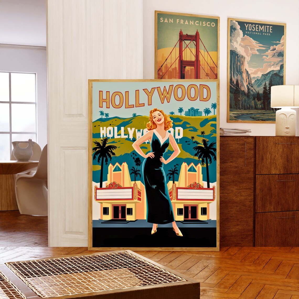 Hollywood Golden Age Starlet California Cinema Vintage Poster - Image 5
