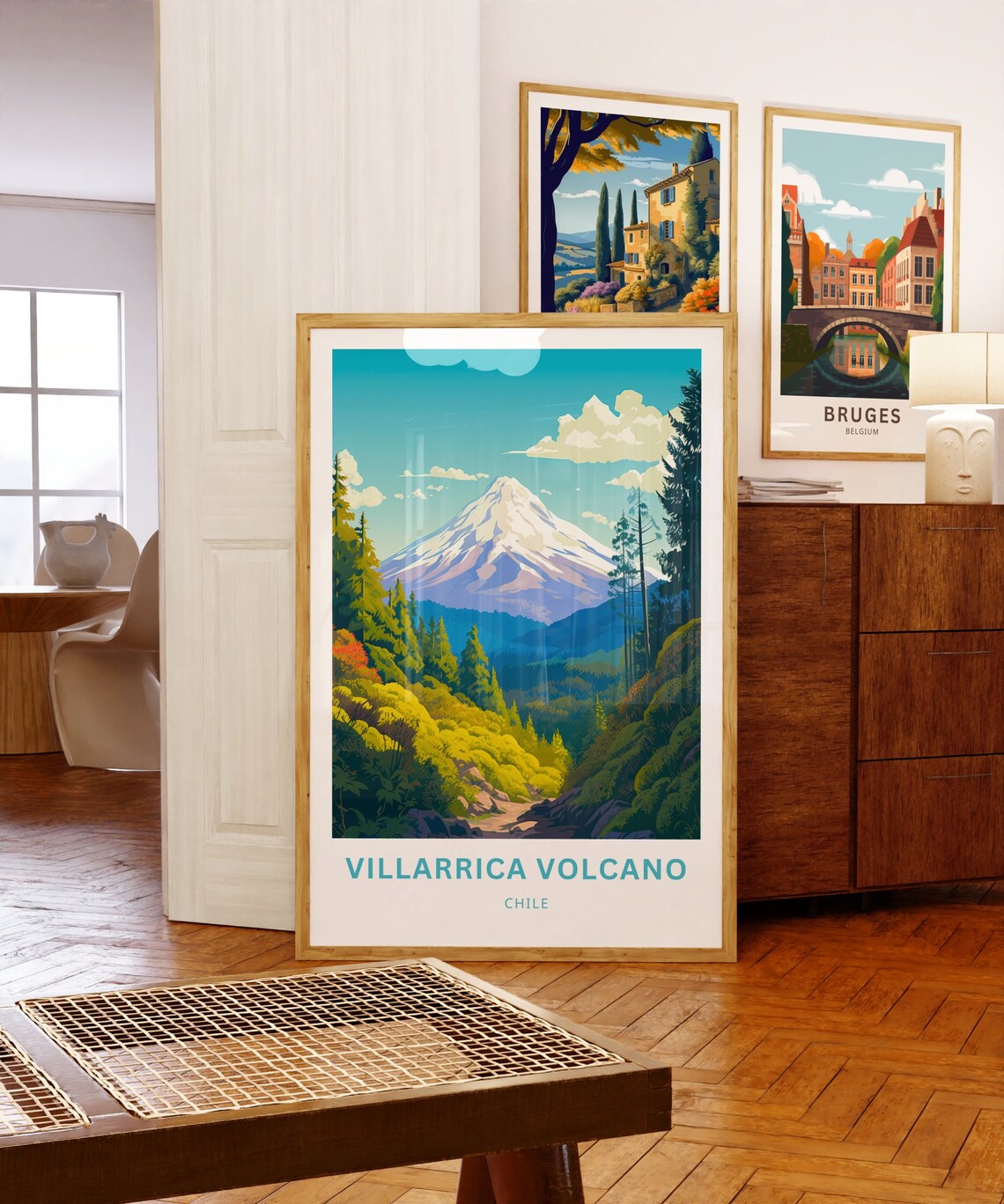 Villarrica Volcano Travel Poster, Chile Landscape - Image 5