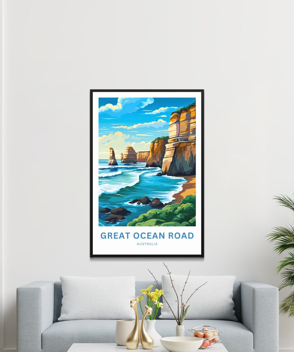 Great Ocean Road Australia Limestone Sea Stacks Custom Text Poster - Image 3