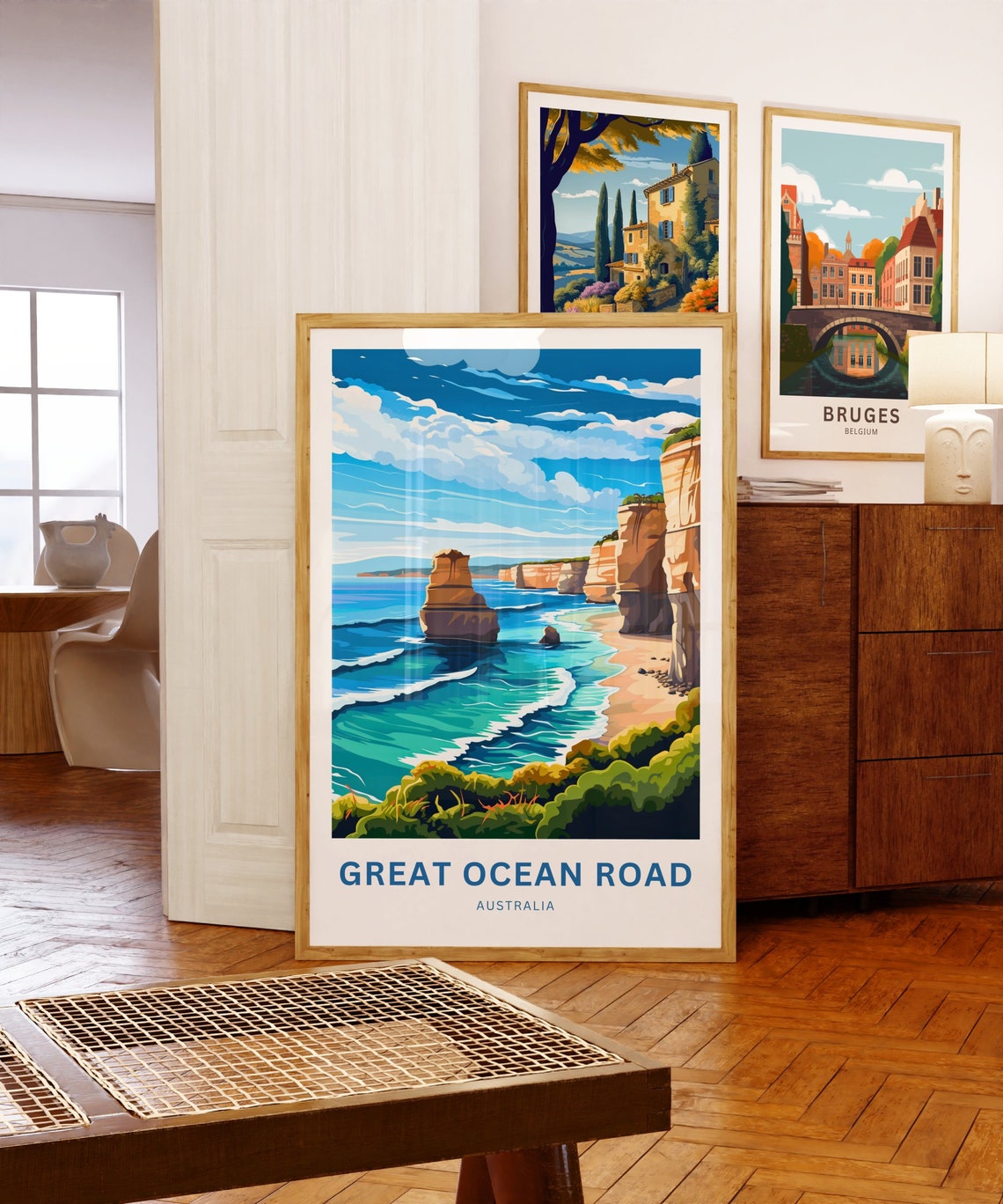 Great Ocean Road Australia Twelve Apostles Stacks Custom Text Poster - Image 5