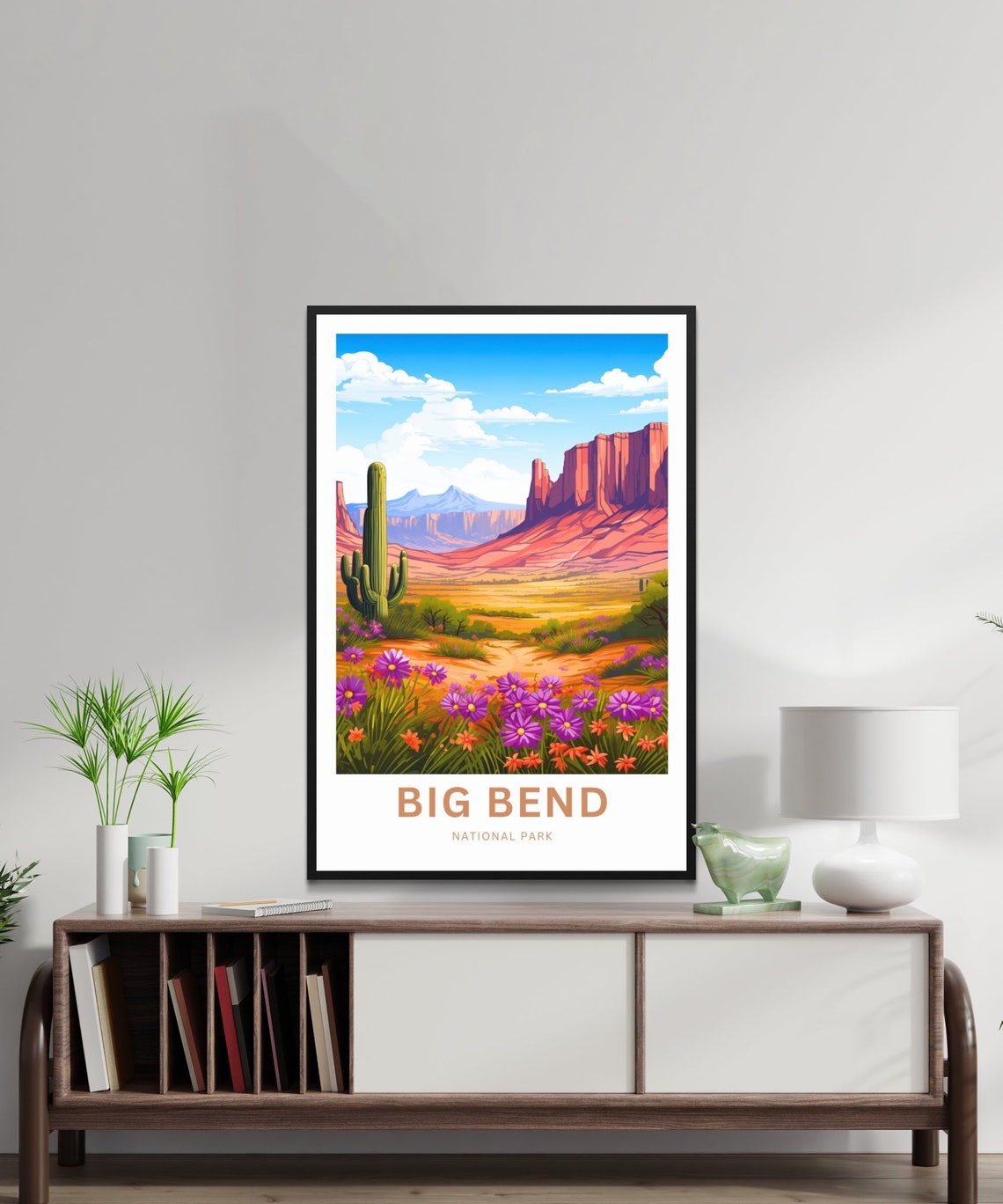 Personalized Big Bend National Park Desert Wildflower Scene Poster - Image 2