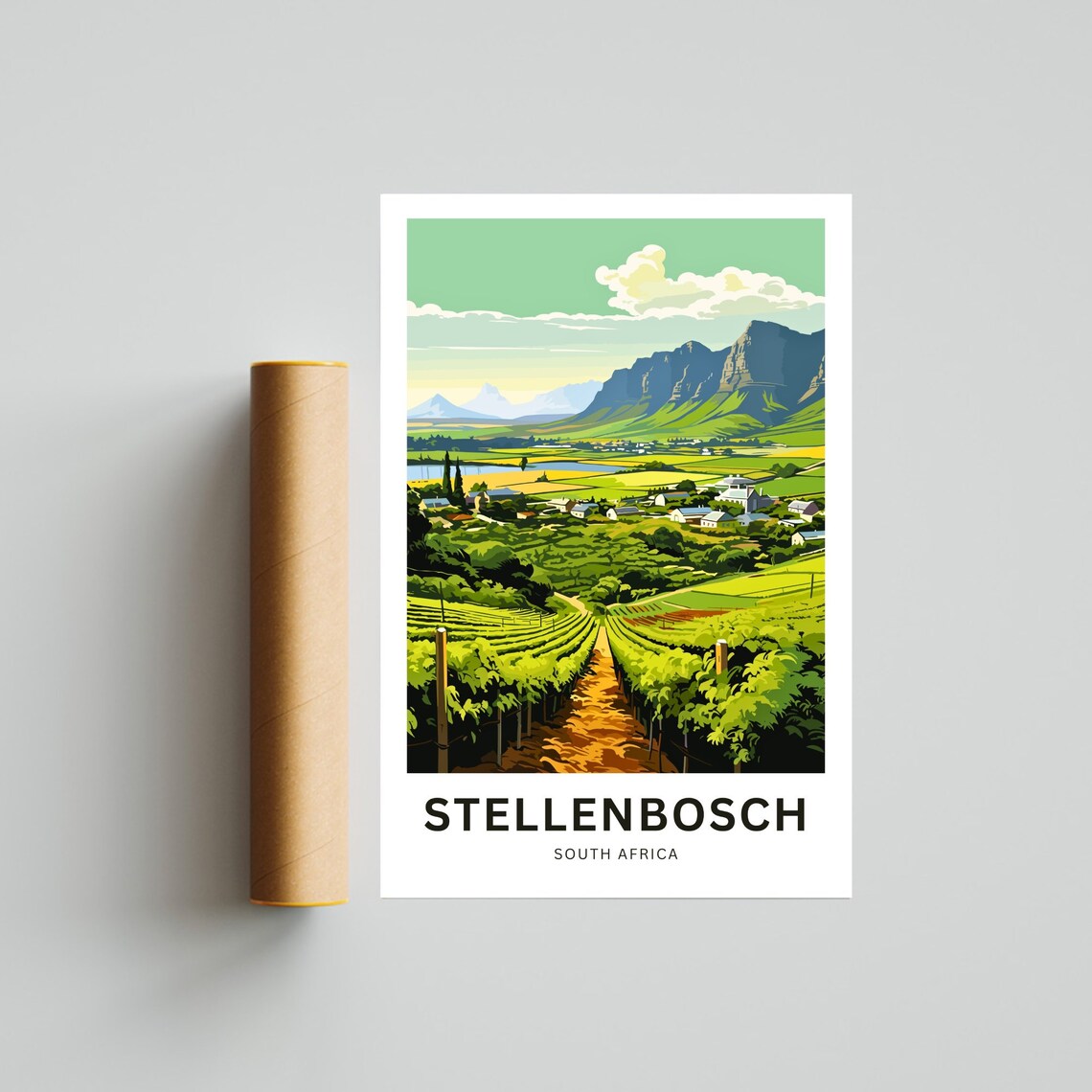 Stellenbosch South Africa Travel Poster - Image 4
