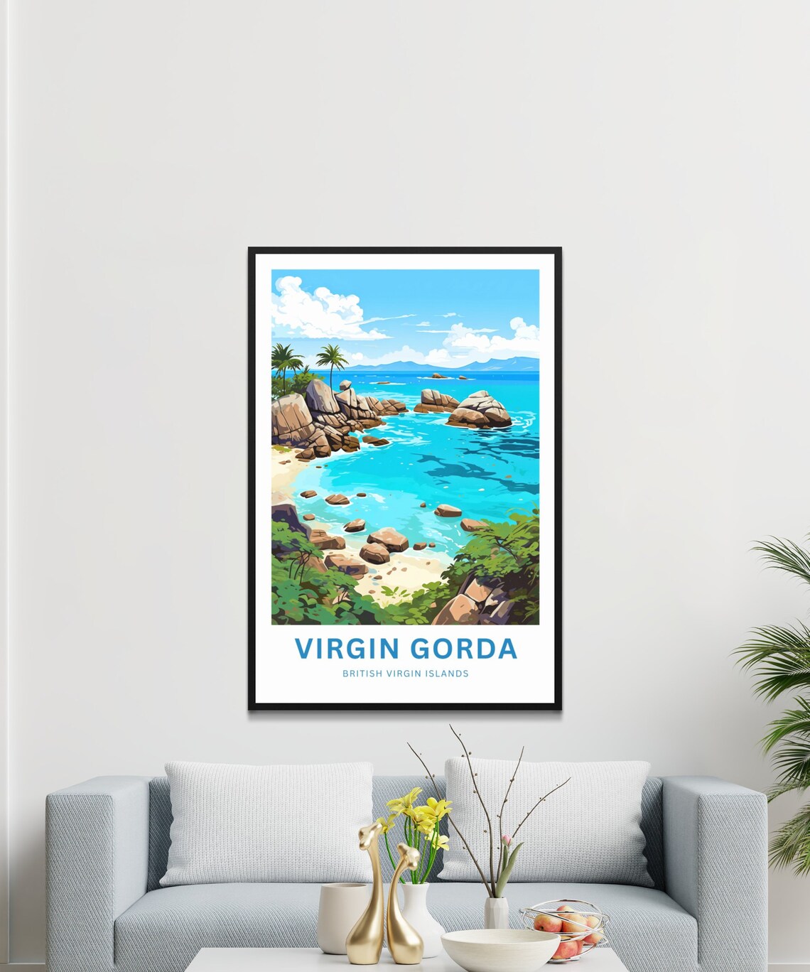 Virgin Gorda British Virgin Islands Rocky Cove Beach Paradise Poster - Image 3