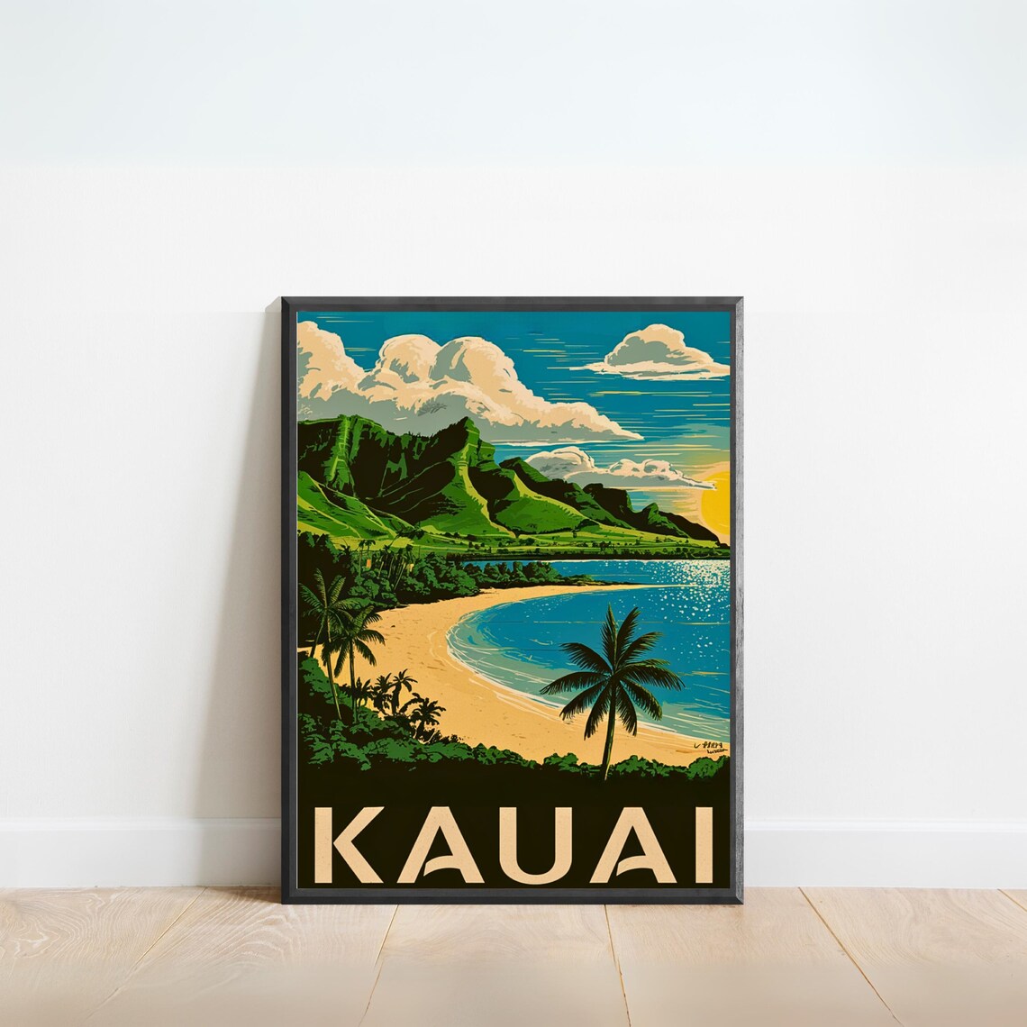 Kauai Vintage Travel Poster, Hawaii Art Print