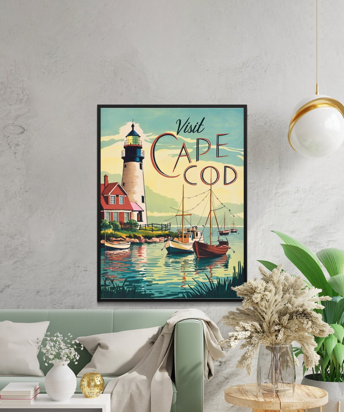 Cape Cod Vintage Travel Poster, Massachusetts Wall Art - Image 2