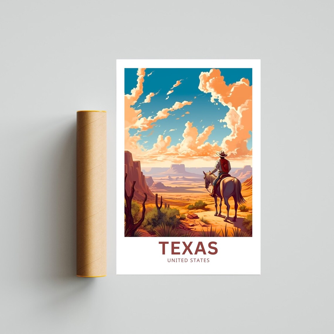 Texas Travel Poster, United States Wall Art Print - Image 4