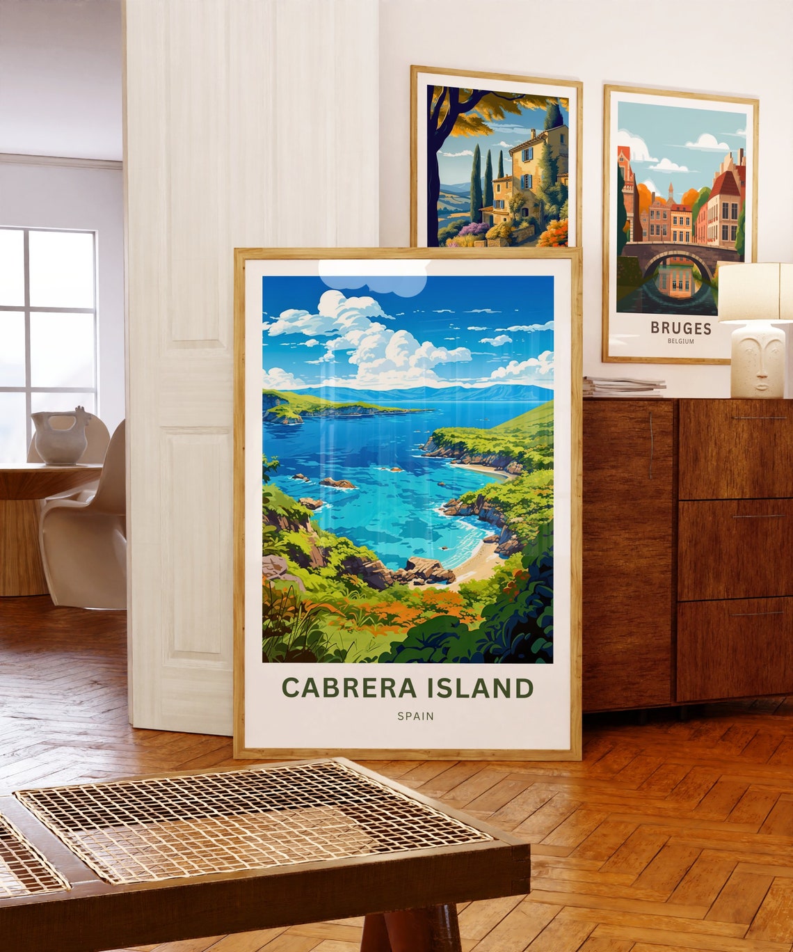 Cabrera Island Spain Calm Blue Bay Between Green Headlands Poster - Image 5