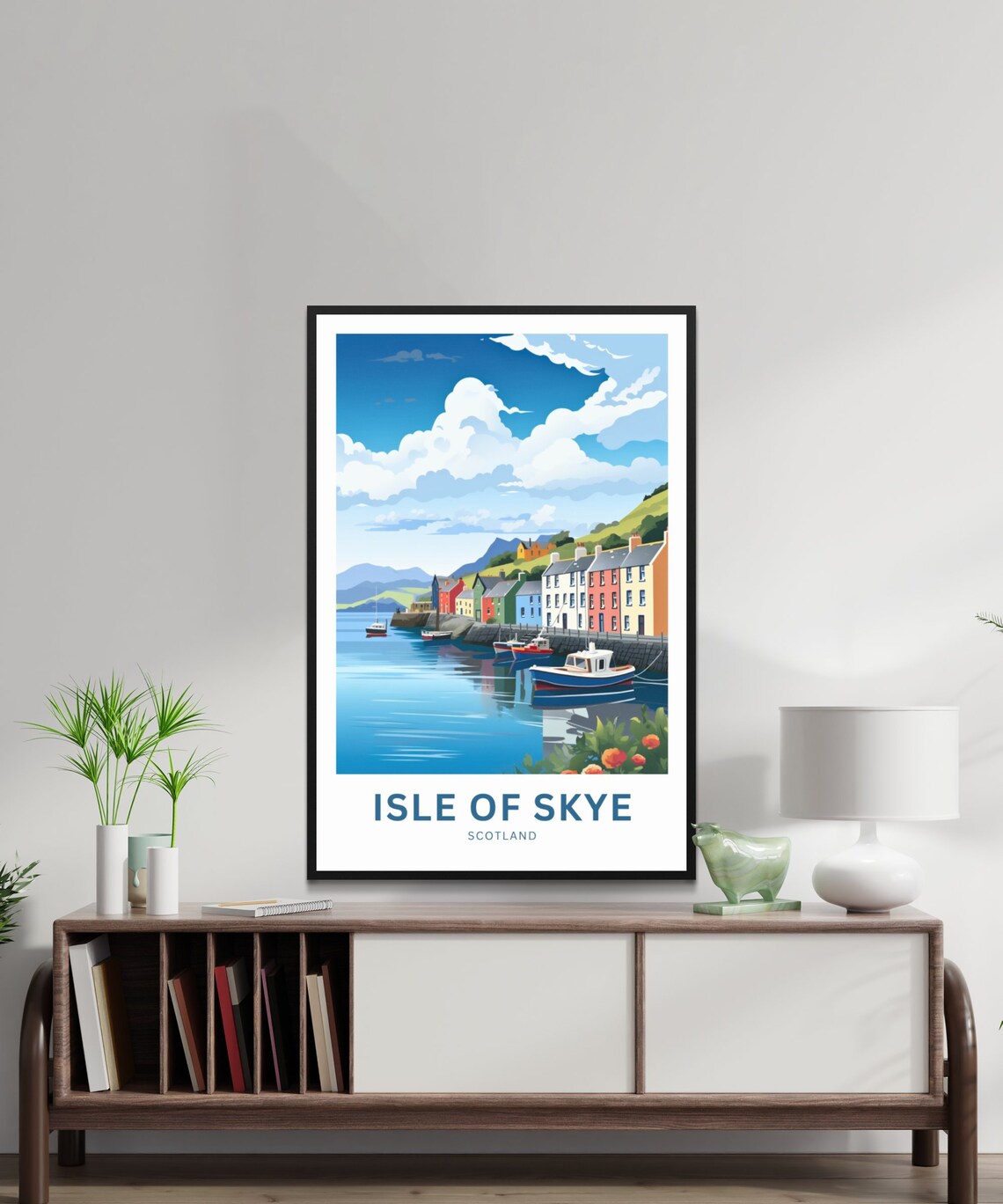Isle of Skye Scotland Seaside Quay Houses Fishing Boats Poster - Image 3
