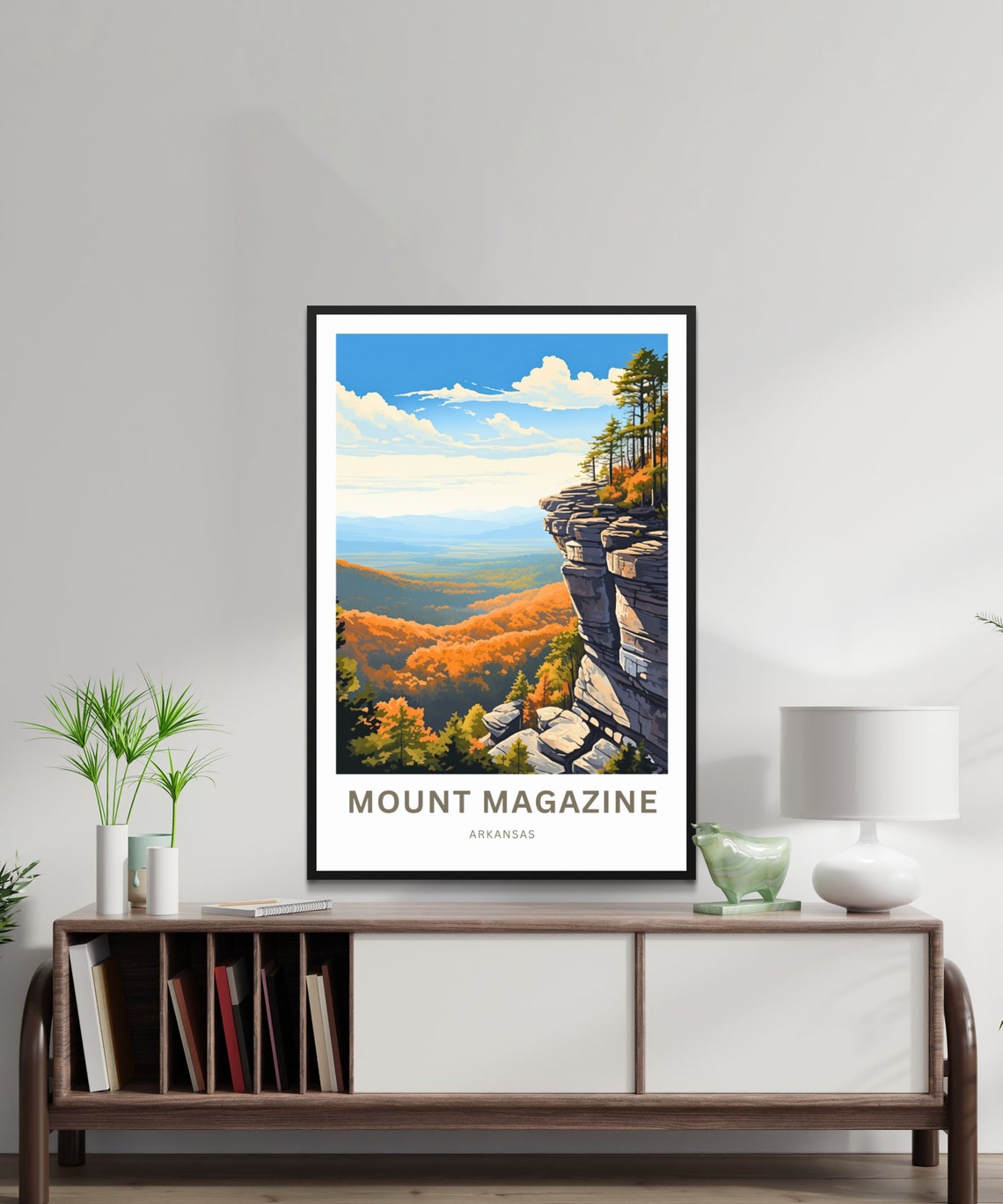 Personalized Mount Magazine Arkansas Bluff Overlook Travel Poster - Image 2