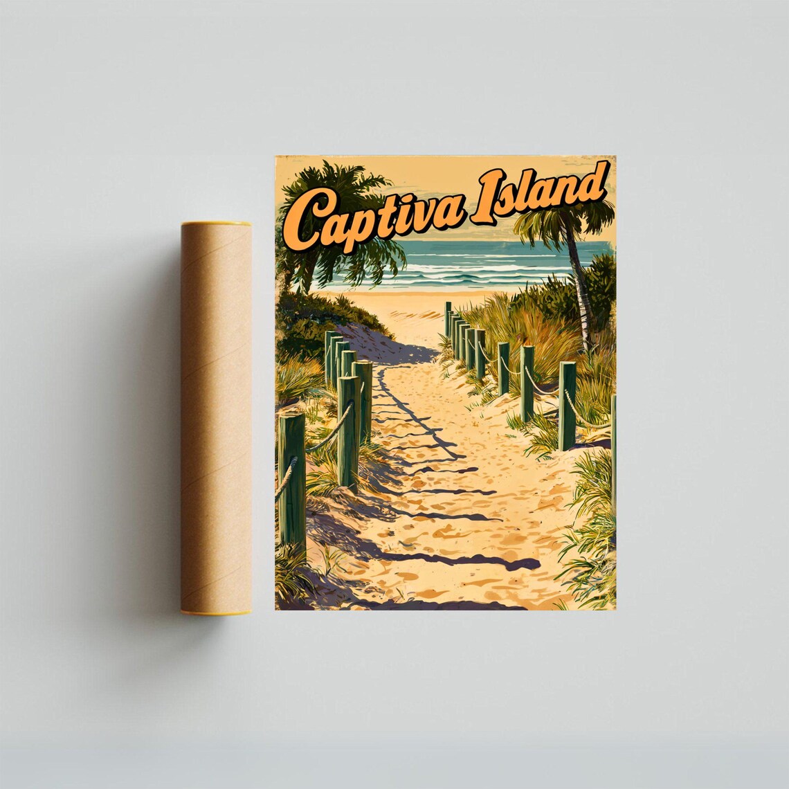 Captiva Island Vintage Travel Poster, Florida Travel Poster - Image 4