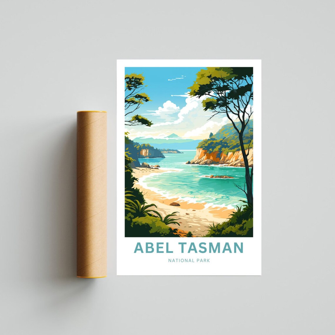Abel Tasman National Park Golden Bay Cliffs Custom Travel Poster - Image 4
