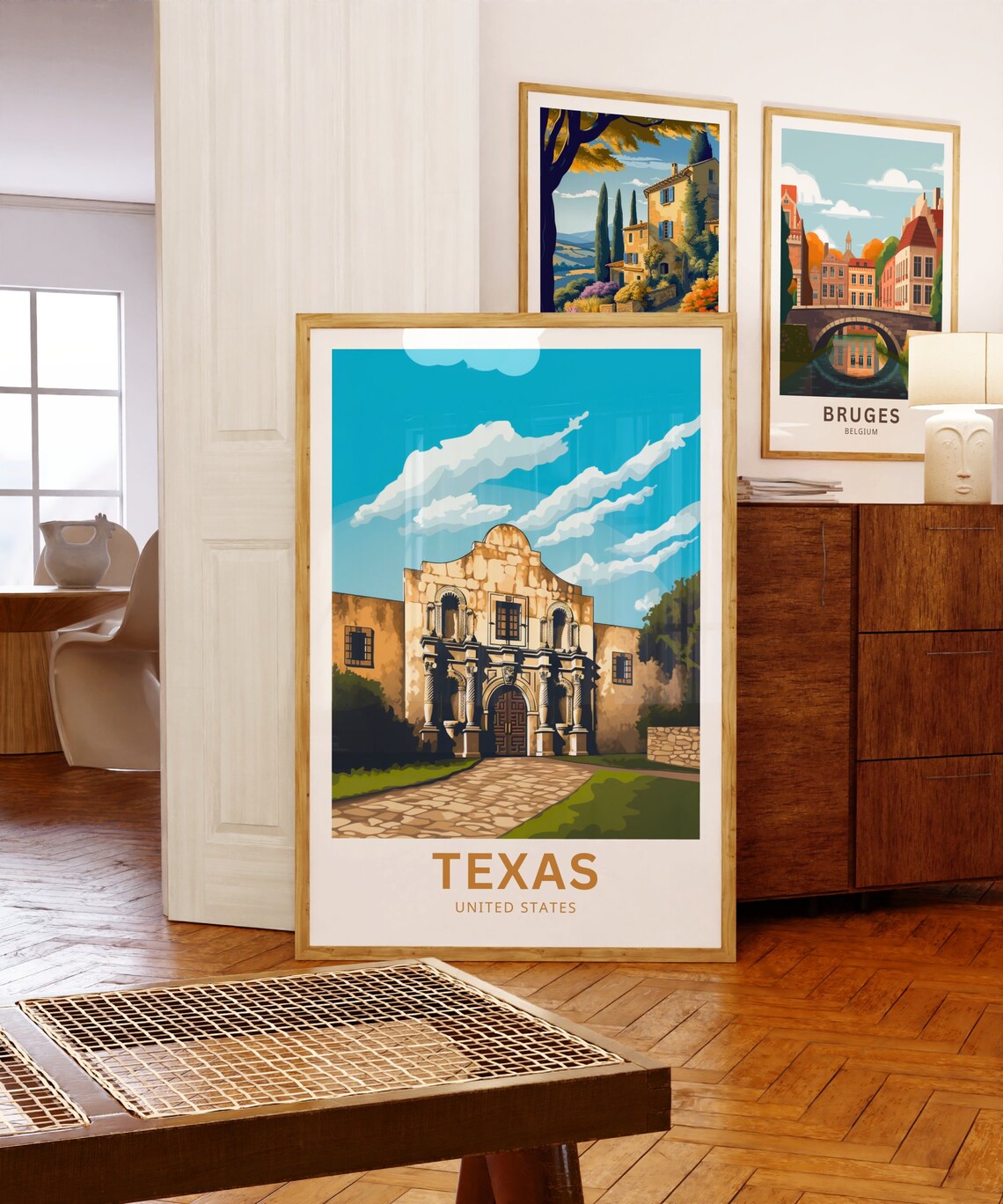 Texas Alamo Mission San Antonio Historic Illustrated Travel Poster - Image 5