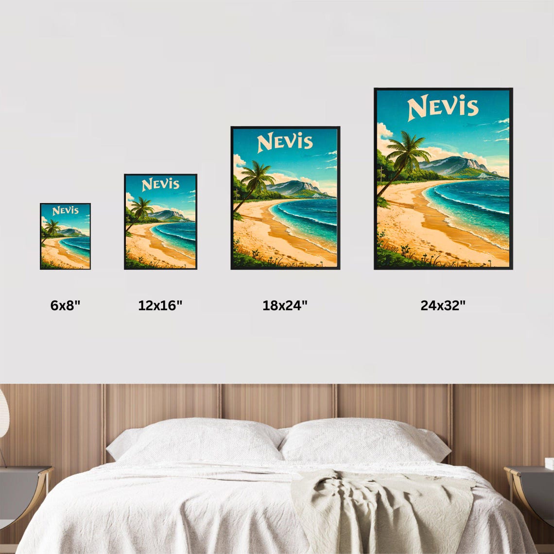 Nevis Vintage Travel Poster Nevis Print Caribbean Wall Art Framed Gift Caribbean Island Present - Image 4