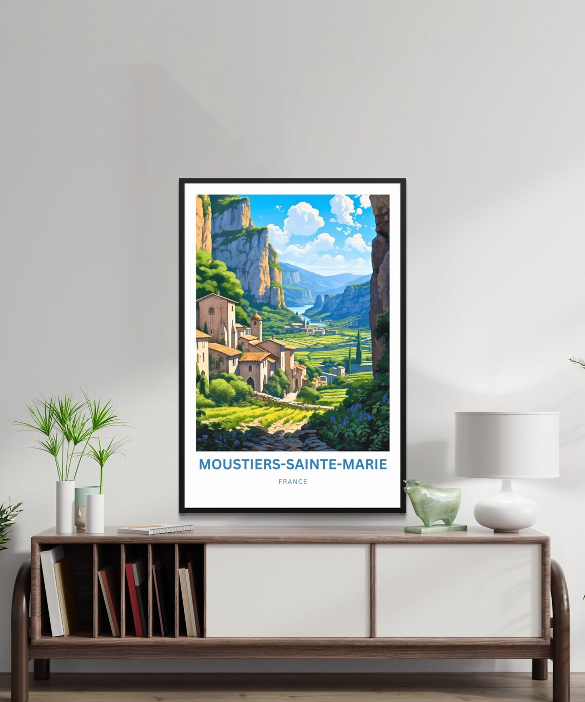 Moustiers-Sainte-Marie France Canyon Cliff Village View Travel Poster - Image 4