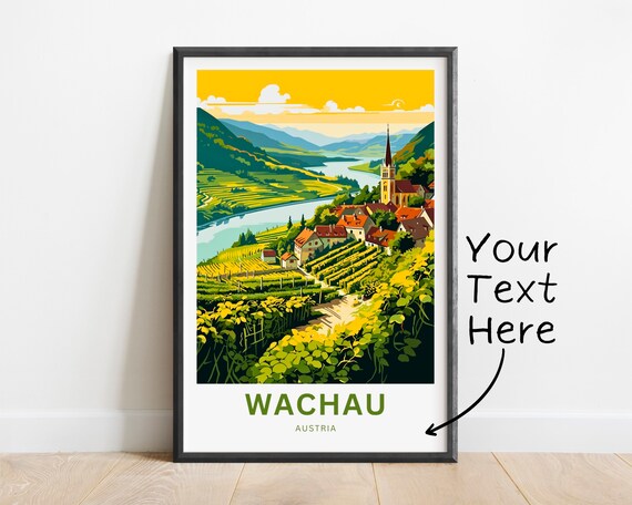 Wachau Austria Vineyard Valley Personalized Vintage Travel Poster