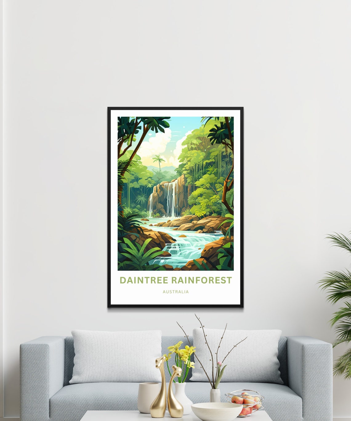 Daintree Rainforest Australia Jungle Waterfall Cascading Stream Poster - Image 3