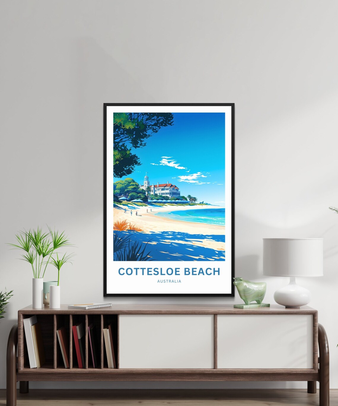 Cottesloe Beach Australia Historic Bathing House Personalized Poster - Image 2