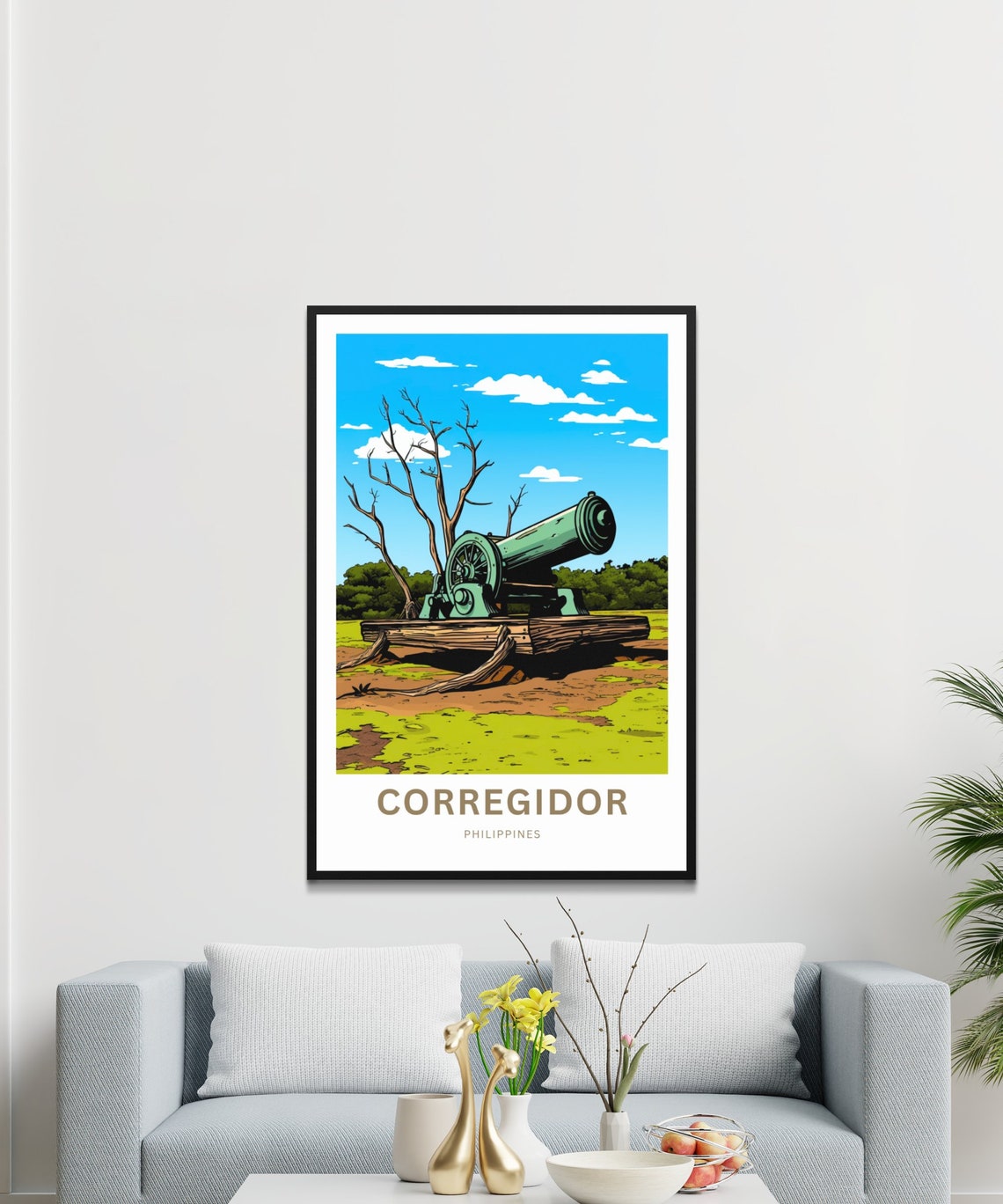 Corregidor Philippines Historic Cannon Battlefield Art Poster - Image 3
