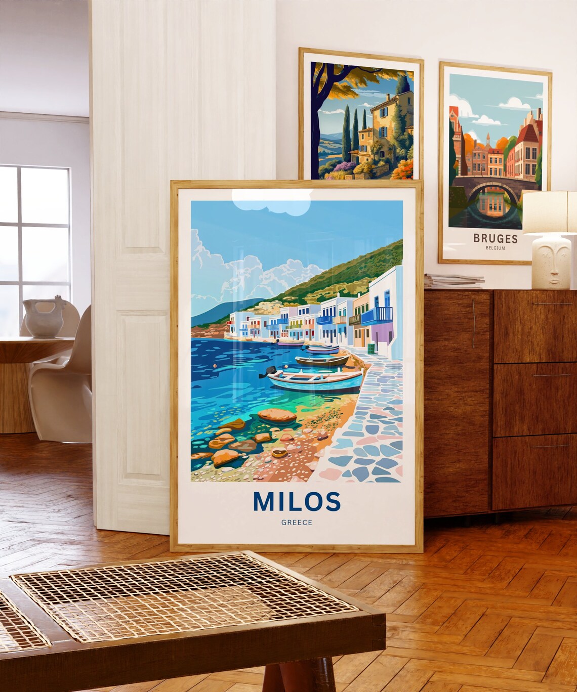 Milos Greece Personalized Colorful Waterfront Village Travel Poster - Image 5
