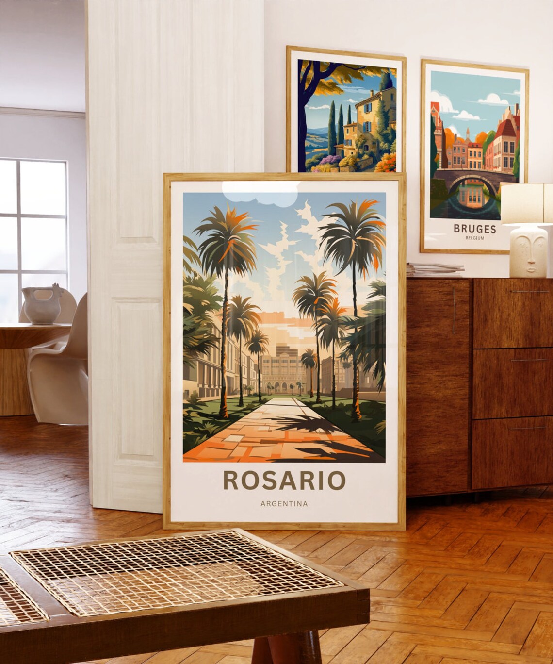 Rosario Argentina Palm Promenade Historic Building Travel Poster - Image 5