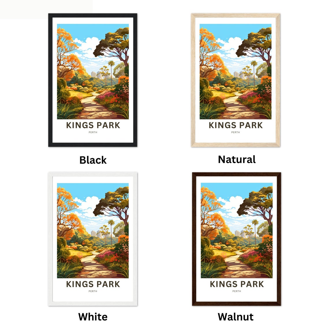 Kings Park Perth Autumn Garden Path Vintage Travel Poster Artwork - Image 2