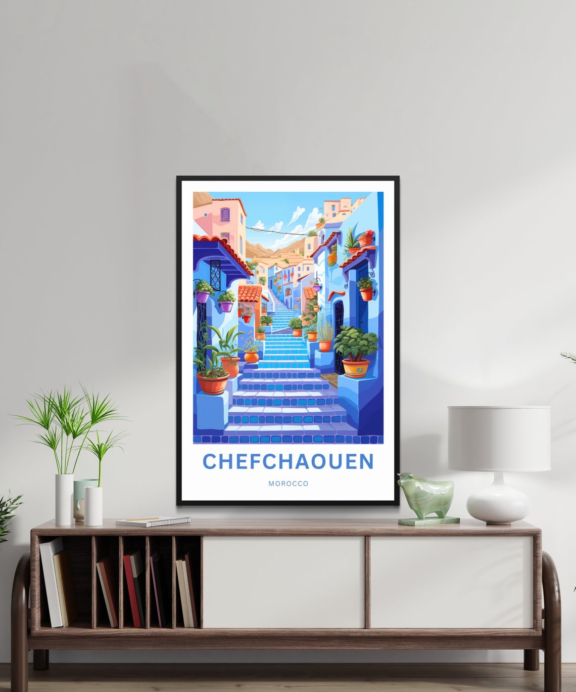 Personalized Chefchaouen Travel Print Chefchaouen Poster Morocco Wall Art Framed Present Gift Morocco Present - Image 2