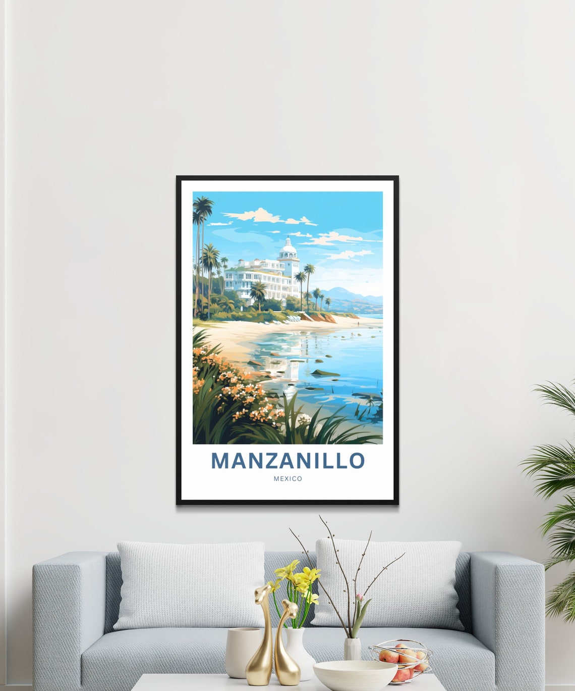 Manzanillo Travel Print Manzanillo Poster Mexico Wall Art Framed Present Gift Mexico Present - Image 3