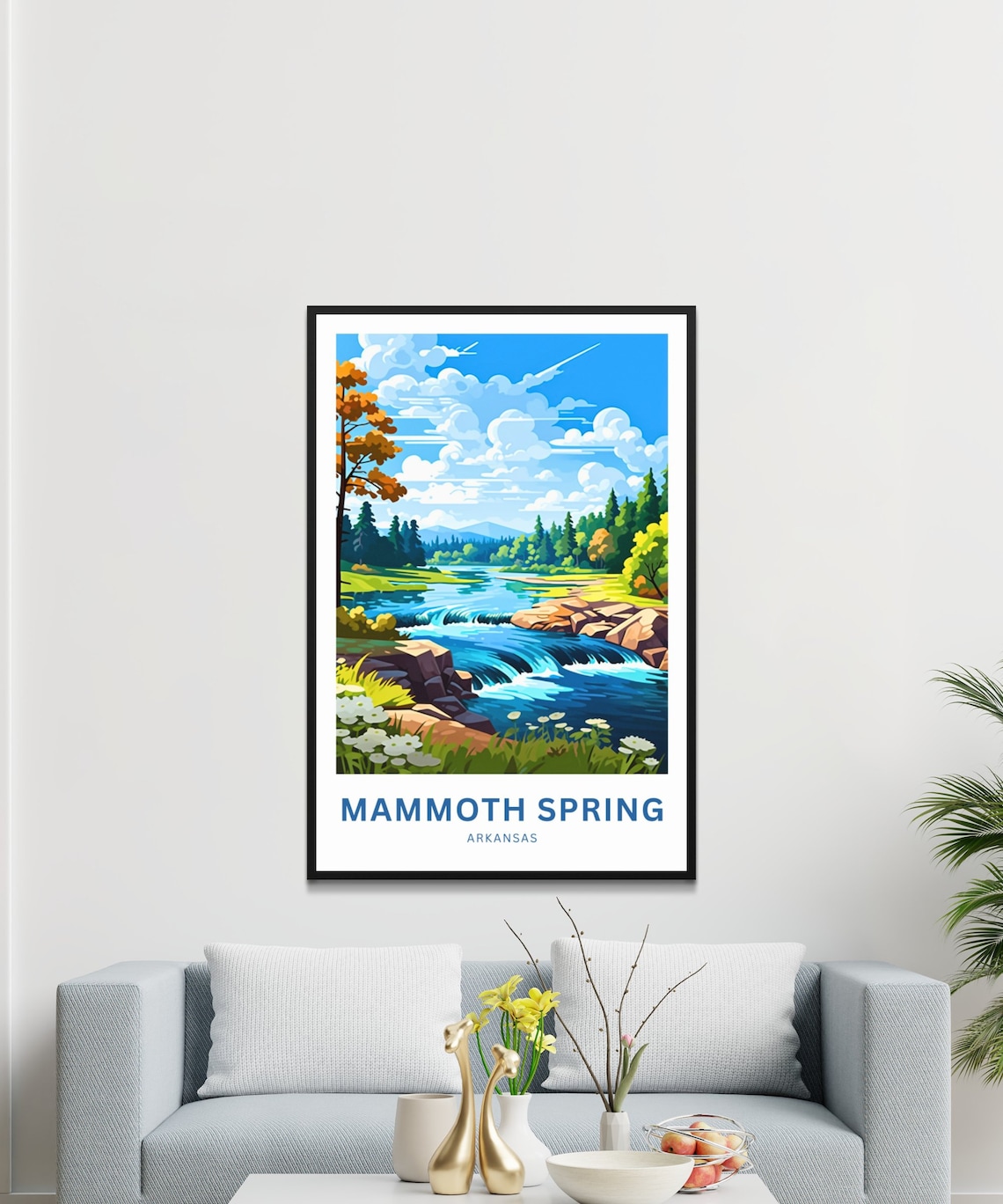Mammoth Spring Arkansas River Rapids Autumn Custom Travel Poster - Image 3