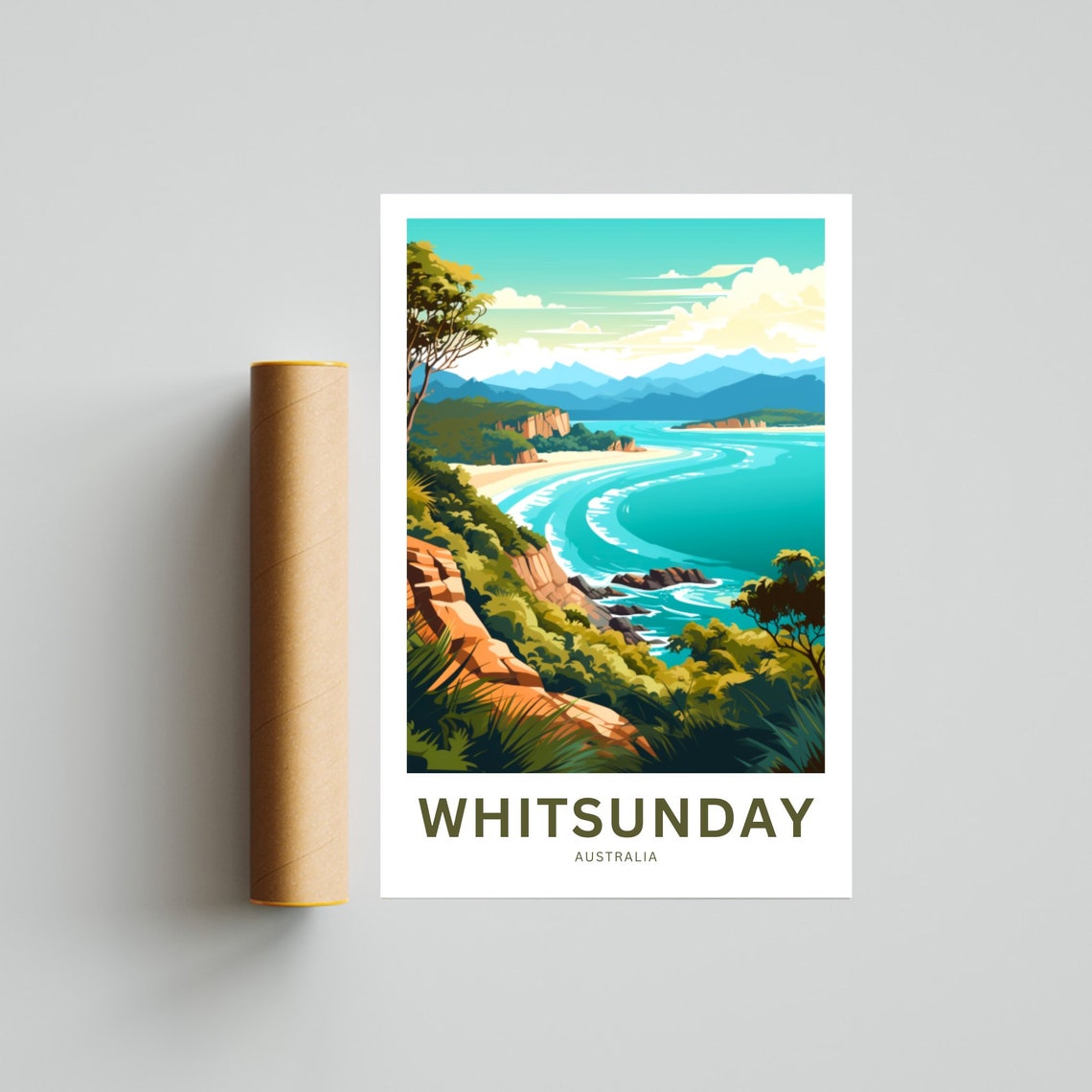 Personalized Whitsunday Australia Bay Scenic View Travel Poster - Image 4