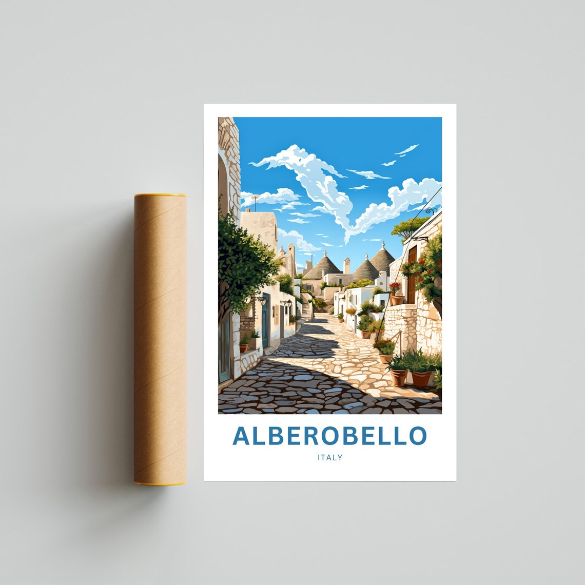 Personalized Alberobello Italy Trulli Village Street Gift Poster - Image 4