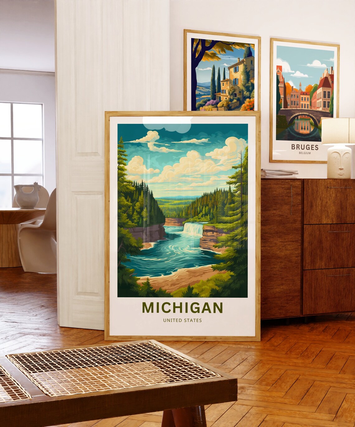 Michigan Travel Poster, United States Travel Poster - Image 5
