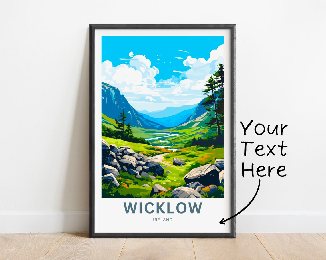 Wicklow Ireland Green Mountain Valley Personalized Scenic Poster