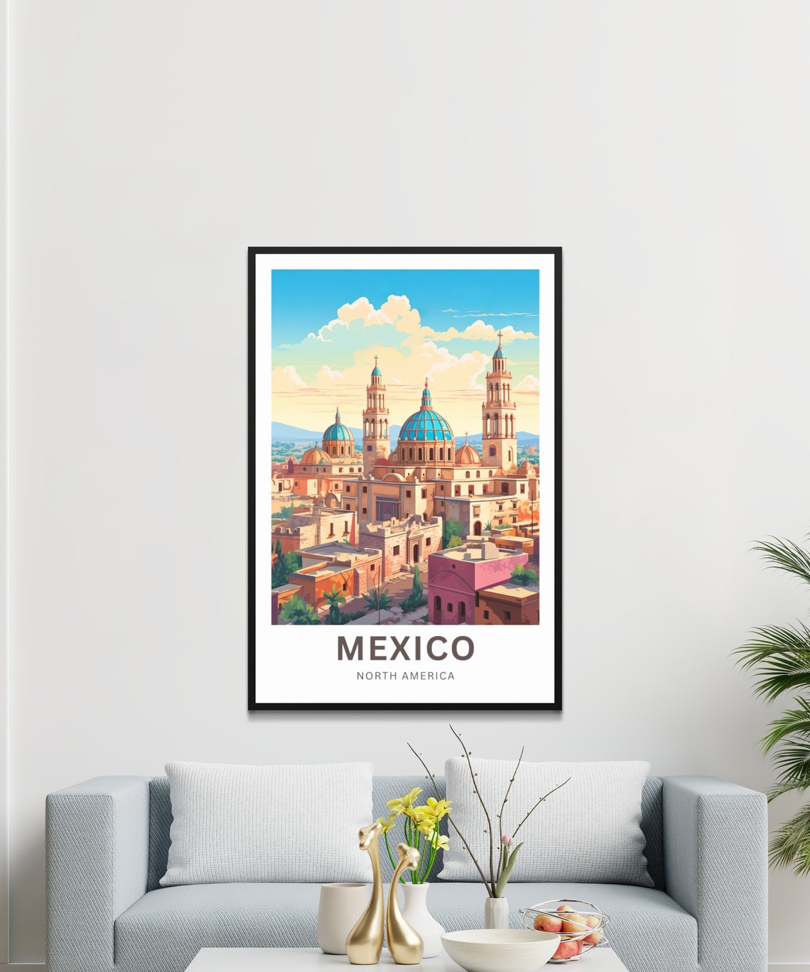Personalized Mexico Travel Print Mexico Poster North America Wall Art Framed Present Gift North America Present - Image 3