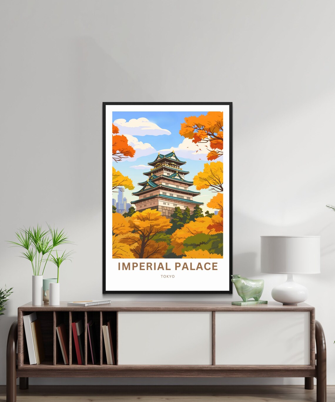 Tokyo Imperial Palace Autumn Castle Tower Travel Poster Japan City Art - Image 2